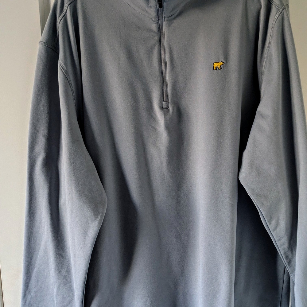 #JackNicklaus Bear Logo Golf 1/4 Zip Gray Long Sleeve Pullover Sweatshirt
